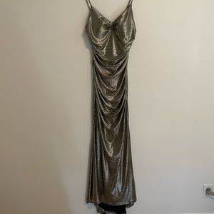 Eliza J Black and Gold Shimmering Gown